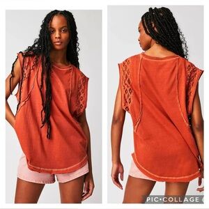 Free People Orange Sleeveless Top
